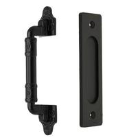 Heavy-duty Sliding Barn Door Handle Double-Sided Black Surface-Mounted Handle Door Pulls For Cabinet Wardrobe Sliding Doors