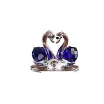 High-end Double Wedding Home Decor Children's Gift Diamond-encrusted Animal Ornament Swan Figurine Car Accessories Crystal Swan mėlyna