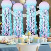 1/3/6pcs Mermaid Jellyfish Paper Lanterns For Mermaid Theme Party Under The Sea Ocean Wedding Birthday Party Decorations 1AD1D 1pcs mėlyna