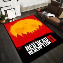 Red Dead Redemption II Game Art Rug - Non-slip rug suitable for living room and bedroom sofas. 40x60cm( 15x23in ) orange
