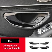 Carbon Fiber Look automobilio vidaus durų rankenos durų dubens dangčio apdailos rėmas, skirtas Mercedes Benz CE klasė W205 W213 GLC X253 Glossy Black Handle black