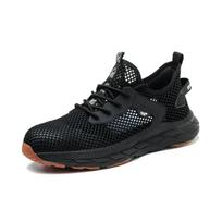 shoes men's summer breathable steel baotou anti-smashing, , non-slip,, not tired, deodorant work shoes men Black; 46 black