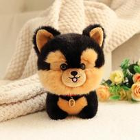 Gyvūnai Realistiškas Pūkuotas Šuniukas Minkšta Lėlė Mielas Mažas Čau Pomeranijos Šuo Korgis Jorkšyro Terjeras Pliušiniai Žaislai Su Pakabuku Dovana Mergaitei 20cm black
