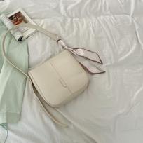 Korean Version Women'S Bucket Bag Newest Ribbon Underarm Bag All-Match Large-Capacity Messenger Bag Women'S Handbag Shoulder Bag white