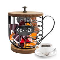 Coffee Pod Holder for K Cups, K Cup Holders for Counter, Mug Shape Coffee Pod Organizer, Coffee Pods Storage Basket for Coffee B black