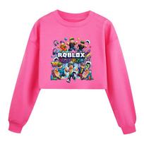 5573 Kids Girls Roblox Printed Round Neck Colorful Long Sleeves Sweatshirt 170cm rožinė raudona spalva