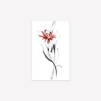 Higan Flower Tattoo Sticker Ins High Value Waterproof Long-Lasting Arm Sexy Babes Temporary Tattoo Sticker 12*19 white