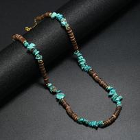 Noter New Bohemia Necklace Men Women Natural Coconut Bead Collar Irregular Tiger Eyes Howlite Colar Beach Leisure Accessories black