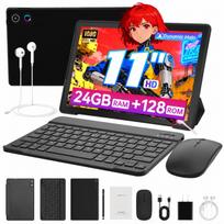 Planšetė 11 colių Android 15 Planšetės 20GB RAM + 128GB ROM (TF 1TB) su aštuonių branduolių juoda
