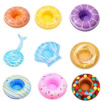 Inflatable Cup Holder Set Tray Floating Drink Coaster Swimming Pool Party Decor Bar Spas For Summer set 11 yellow