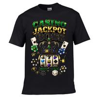 Casino Jackpot Royal Gamer Graphic Street Distressed Washed Loose Simple Tee XXXL black