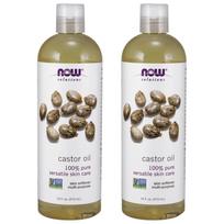 Now Foods 100% Pure Castor Oil, 473ml, 2 pcs beige