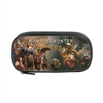 Animacinis Anime Studentas Didelės Talpos Mokyklos Monster Hunter Wilds Pieštukinė Krepšys Reikmenims Užtrauktuku Užsegamos Pieštukinės gray