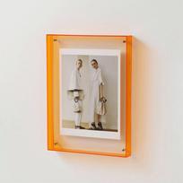 Sustorintas spalvingas kvadratinis nuotraukų rėmelis Akrilinis nuotraukų rėmelis Papuošalai Darbalaukio dekoracija 11x14cm oranžinė