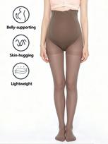 1 Pc Maternity Uniform Onyx Footed Giant Fine Synthetic Fiber Sheer Leggings | Belly-Support Minimalist Leg Area Coverings For Springtime & Cool S gray