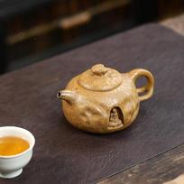 Yixing handmade purple clay teapot, raw ore, gold sand,tea pot, Kung Fu tea set 320ml beige