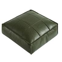 PU Leather Tatami Sitting Mat Square Thickened Storage Leg Bench Waterproof Anti-scratch Decorative Ottoman Living Room žalia