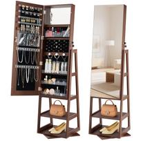 VEVOR 360 laipsnių besisukanti papuošalų spintelė, 1550 mm aukščio, visu ūgio veidrodis su saugykla, pastatomas besisukantis papuošalų organizatorius 40.2 x 37 x 155 cm