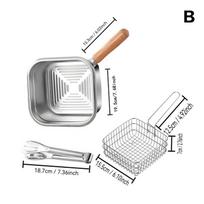 Deep Fryer Pot Stainless Steel Frying Pan Oil Saving Square Deep Frying Pan With Basket And Handle Versatile Deep Fryer With Lid B gray