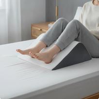 Ergonomic Leg Support Pillow | Memory Foam, Gradual Incline, Wedge Pillow, for Bed gray