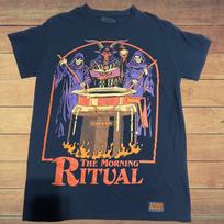 Steven Rhodes The Morning Ritual Coffee Demon Skeletons Graphic T-Shirt Mens S Unisex T-Shirt XXXL gray
