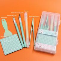 Diy Art Craft Tool Set With Cutting Mat & Sculpting Tools, Multi-Functional Creative Kit With Clear Storage Box For Handmade Pro A3 beige