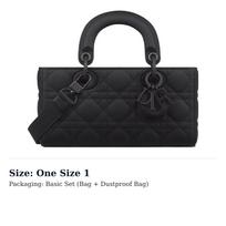DIOR Lady D JOY Matte Cow Leather Handbag, Shoulder Bag, Crossbody Bag, Handbag Small Women's Black M0613SLOI-M900 One Size 1 black