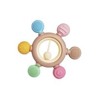 Wooden Ring Baby Teething Toys Food Grade Silicone Sensory Toys Baby Gums Soothers  Infant Soothing ruda