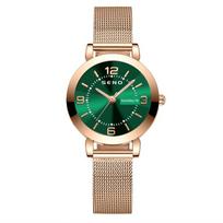 Authentic Korean Version 2024 New Model Fully Automatic Women's Mechanical Watch, Luminous, Waterproof, Dual Calendar, for Female Students, Branded 28mm black
