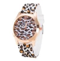 Ladies Watches Women Casual Watches Fashion Leopard Watches Women Geneva Silicone Band Quartz Wristwatches Dropshipping white