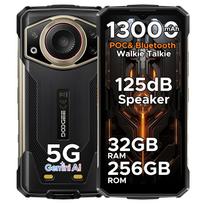 DOOGEE Fire 7 Ultra 5G Atsparus Telefonas 32GB+256GB Dimensity 6300 13000mAh 125dB Garsiakalbis PoC & Bluetooth Racija 64MP Kamera