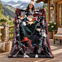 Jujutsu Kaisen Custom Name Flannel Blanket Personalized Soft Warm Plush Throw Blanket Customized Gift for Family Friends 80cmx120cm