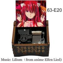 Elfen Lied Wooden Bronzing Music Box Lilium 18 Note Melody For Anime Fans New Year Christmas Birthday Valentine's Day Gifts 3 63-E20 black