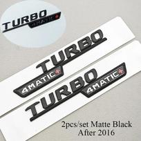 2 vnt. TURBO 4MATIC+ emblema Mercedes Benz AMG W213 W205 W177 W167 A45S E63S GLE53 sparnui, logotipas, lipdukas, automobilio aksesuarai