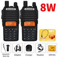2pcs Real 8W Baofeng UV-82 Walkie Talkie 10KM uv 82 Portable Two way Radio UV82 High Power Dual Band HF FM Transceiver + NA771