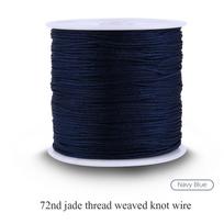 100M x 0.8mm Nailoninė Kinų mazgo virvė Žiurkės uodega Makramė Šambalos siūlas Tamsiai mėlyna blue