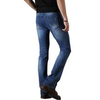 Men's Jeans Men's Micro-Flare Jeans Korean Version of the Tide Hole Pants Flared Men's Denim Trousers 38 tamsiai mėlyna spalva
