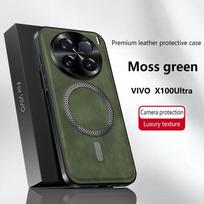 Dėklas Vivo X100 Ultra, magnetinis, elegantiškas, odinis, atsparus dėvėjimuisi, pilnai dengiantis objektyvą, neslystanti krašto rankena, korpusas vivo X100 Ultra black