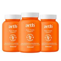 Arth Calcium & Vitamin D3 Tablets 1000mg 600 IU Coral Calcium 60 Veg Tablets X Pack of 3 for Bone & Joint Support orange