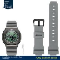 Skirta Casio G-Shock GM-2100 GM-S2100 GA-2100 GM-5600/GA5600 Dervos laikrodžio dirželis vyrams Juodas žalias mėlynas Guminis Sportinis prakaitui atsparus laikrodžio dirželis 16mm gray