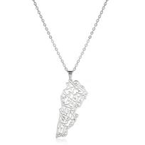 Hollow Lebanese Map Pendant Neckchain Titaniums Steel Necklace for Men and Women Comfortable Wear Choker Accessory sidabras