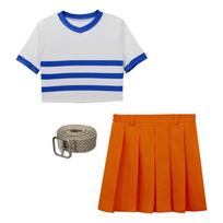 Real Version One Piece Nami Cosplay Costume For Women Cute Style Anime Clothes For Halloween StyleA,M orange