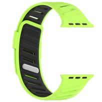 Sport Strap for Apple watch ultra 3/2 49mm 38 41 45 44 46mm Two tone Silicone Band for Iwatch Series 11 10 9 8 7 Breathable Band for s11-10 42mm yellow