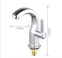 Bathroom & Kitchen Basin Faucet: Single Lever, Deck Mounted, Cold Water Only with ABS Water Purifier - Single Hole Sink Tap sidabras