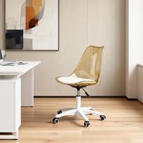 Acrylic Adjustable Computer Chair Armless Office Chair Height Ergonomic Chair Study Swivel Chair Transparent Backrest Chair geltona