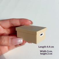 1Pcs Home Decoration Dollhouse Mini Colour Storage Box Featuring Lid Model Dolls House Micro Scene Ornaments Decor Props brown