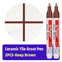 2pcs Wall Floor Grout Restorer Pens Tile Gap Permanent Pen Repair Marker Wall Floor Tile Renovation Waterproof and Mildew-proof brown