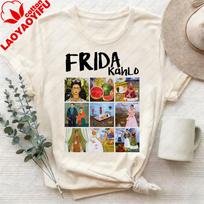 Frida Kahlo Artworks Paints Collage Limited Edition Best Seller Funny Meme Top Gift Tee T Shirt Harajuku Gothic Oversized Tshirt 4XL gray