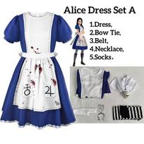 Alice Madness Returns Trumpomis Rankovėmis Dydžio Plus Lolita Suknelė Alice Cosplay Kostiumas Helovino Padavėjos Suknelė Šventiniai Drabužiai Moterims M gray