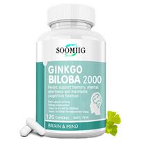 Soomiig Ginkgo Biloba 2000 Capsules, 2000mg, 9.6mg Flavonglycosides, Memory & Focus Support, 120 caps 120 Capsules